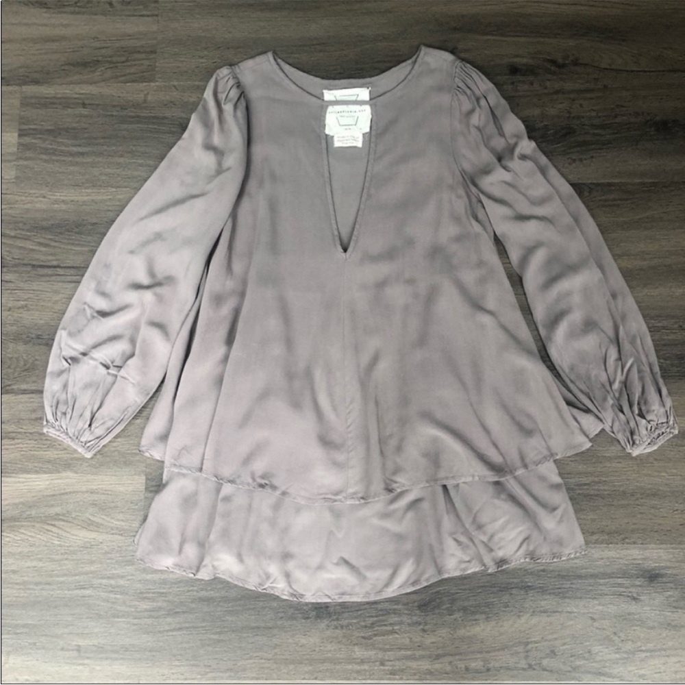 Free People Long Sleeve Keyhole Tunic Dress